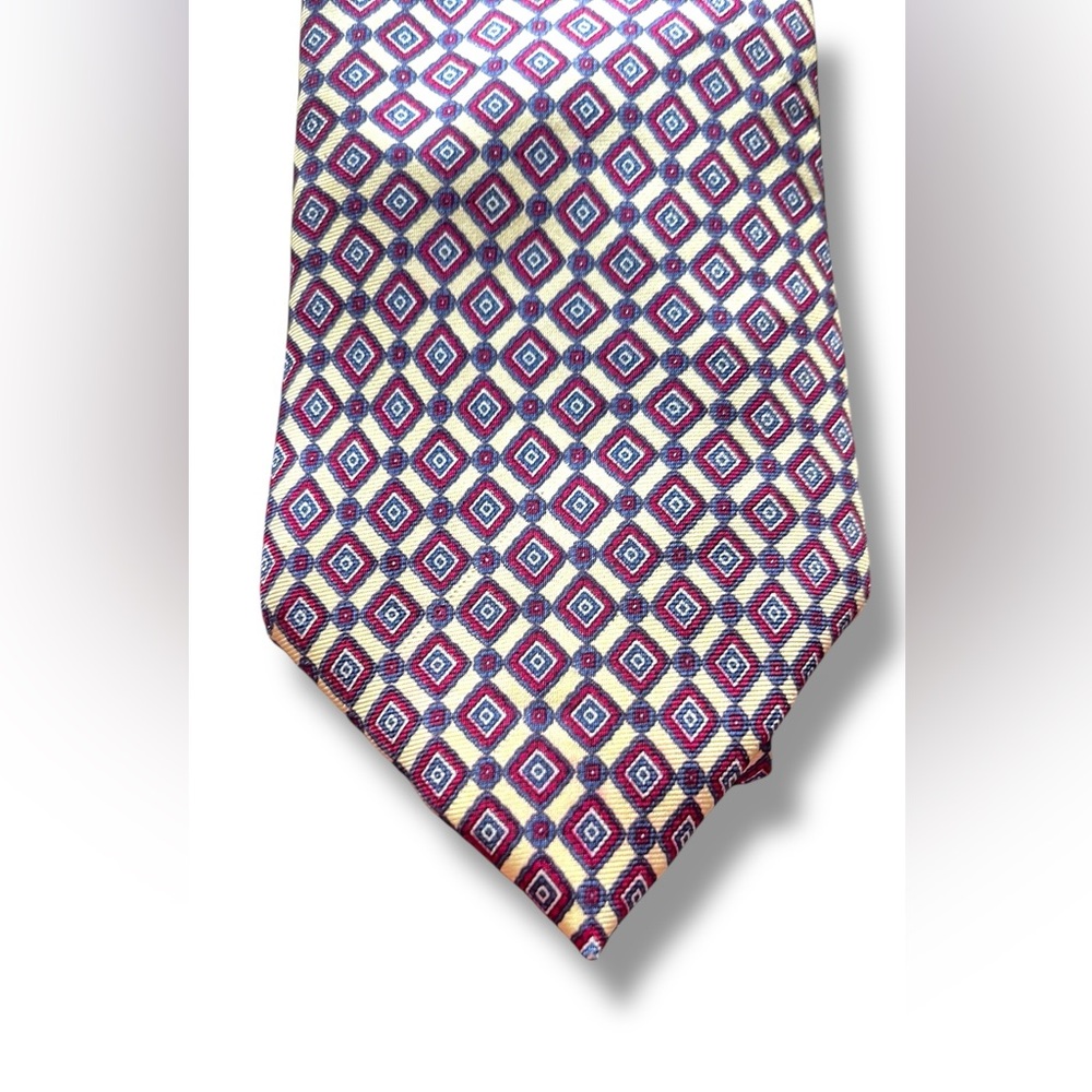 Christion Dior Men’s Rhombus Silk Pattern Tie Stain